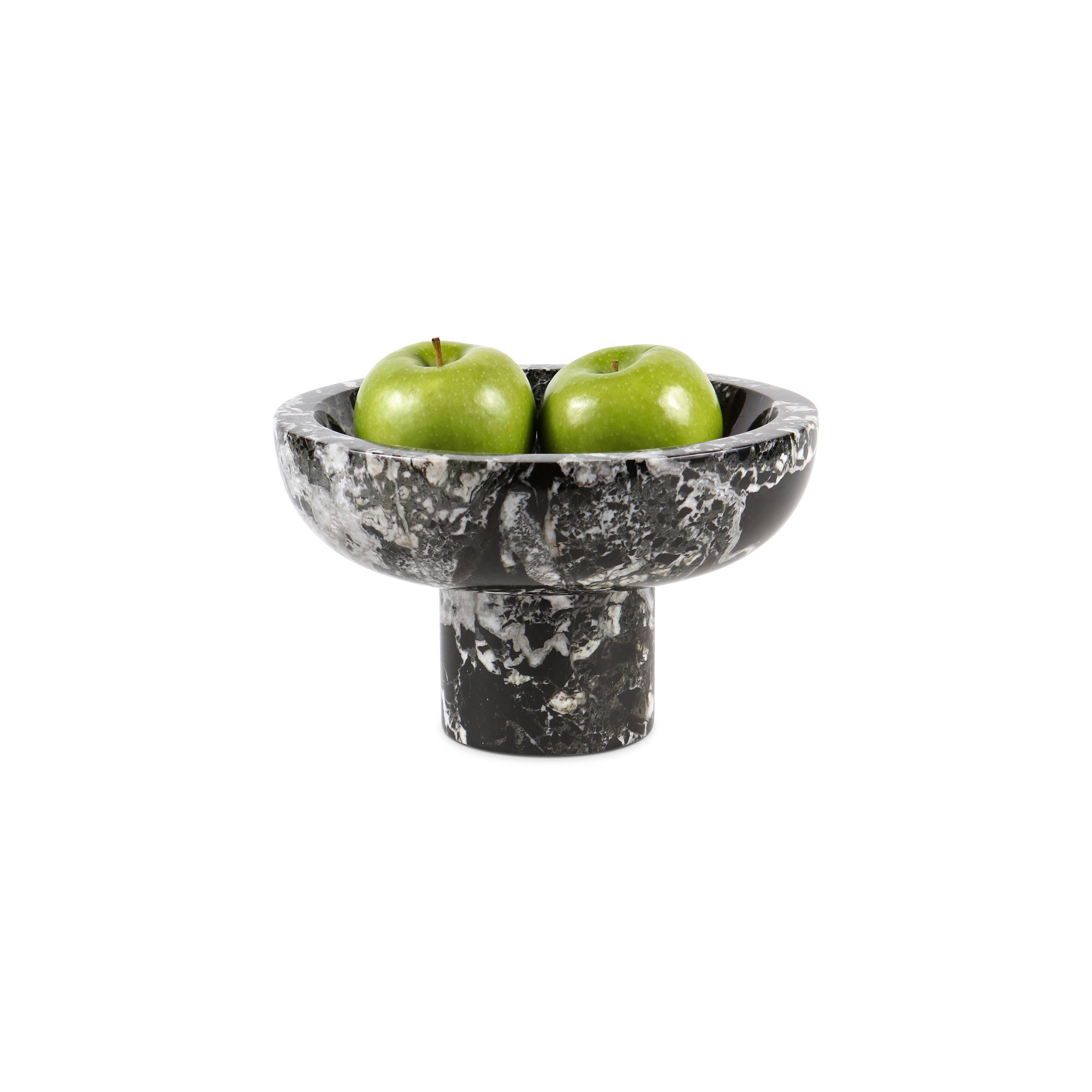 Selene Collection 10"Black Zebra Marble Polished Finish