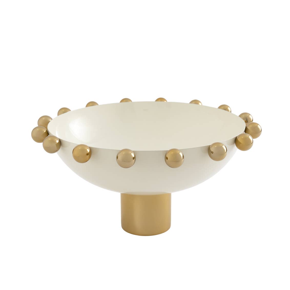 Temari White and Gold Footed Bowl