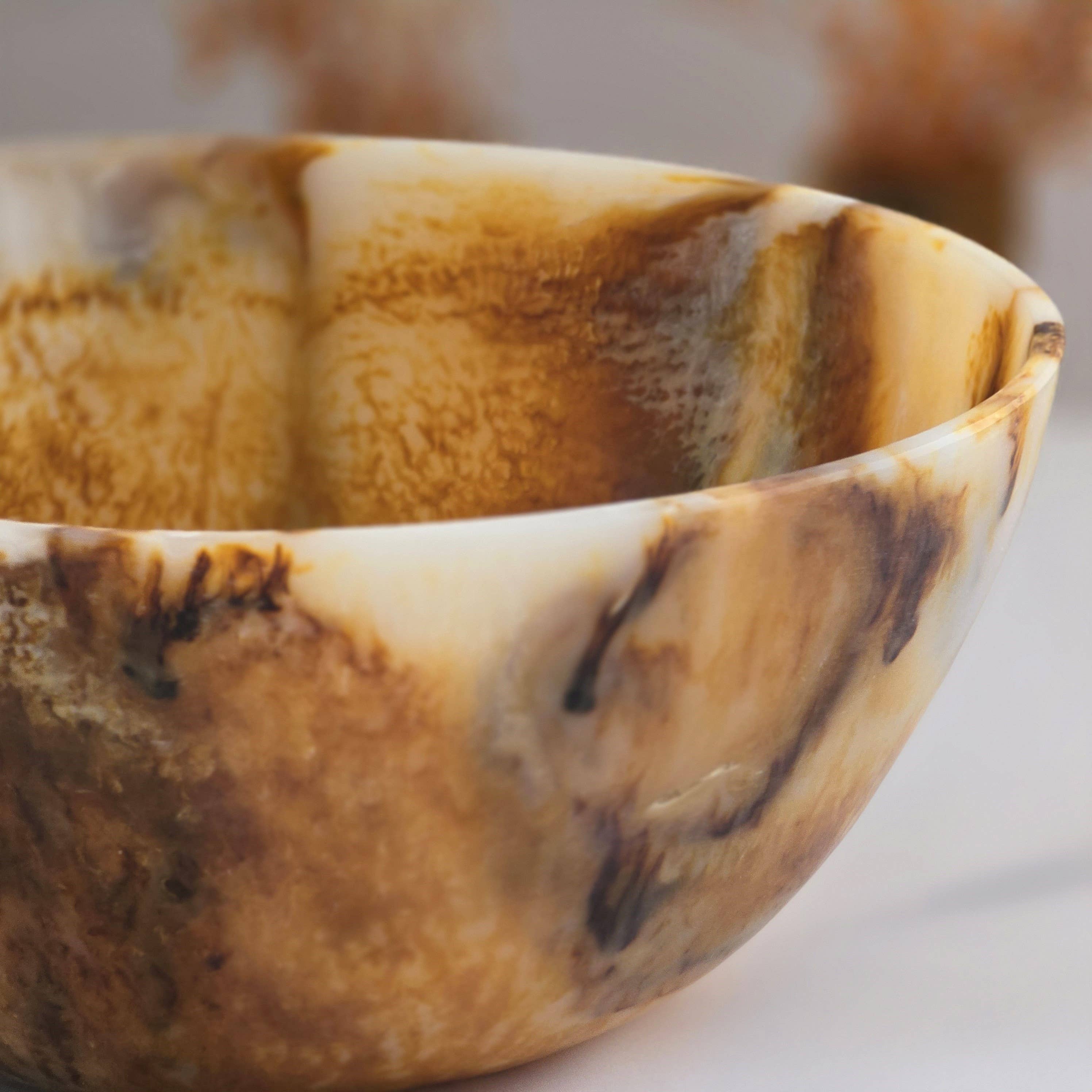 Hand Poured Resin Salad Serving Bowl - Matching Server: Serving Spoons Only