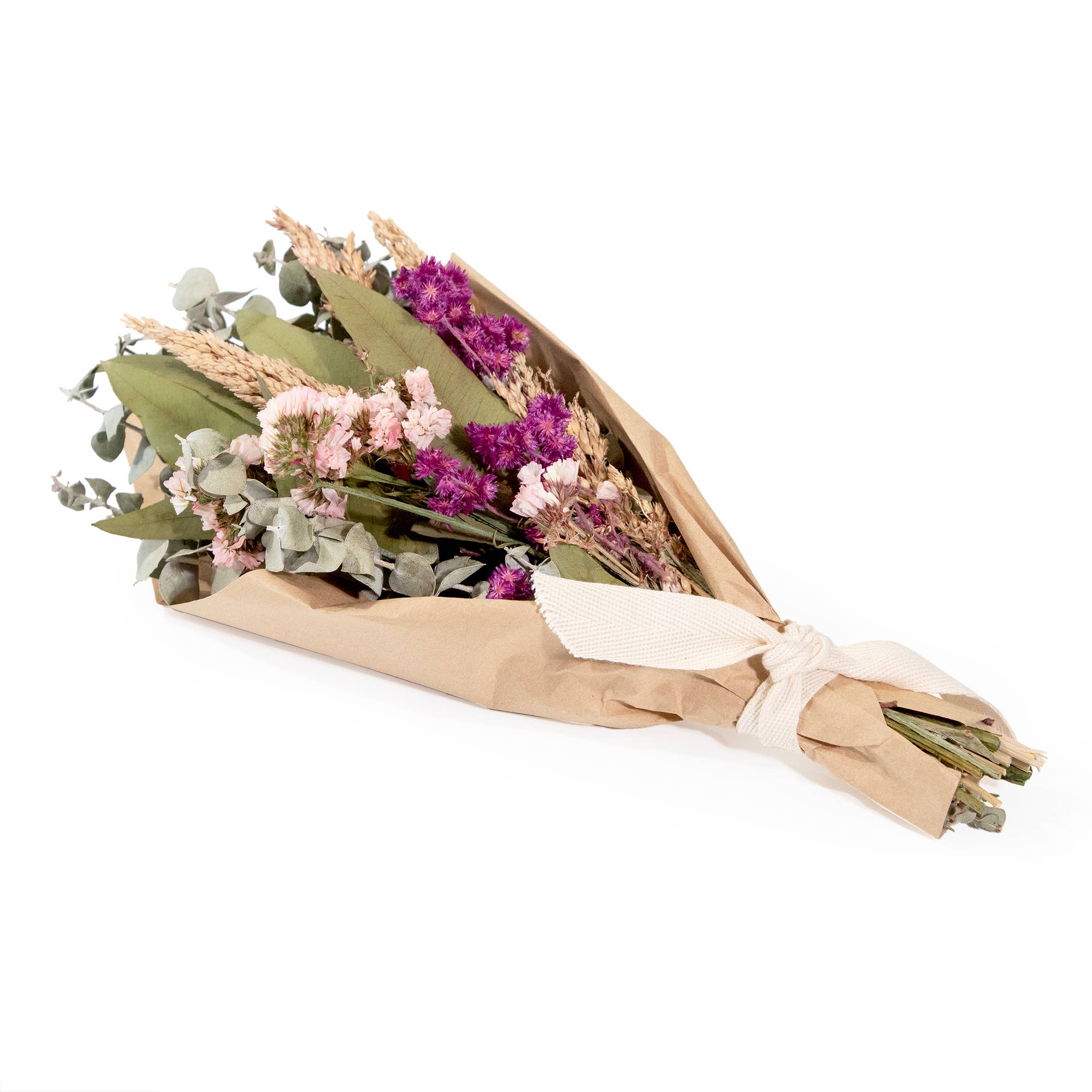 Petite Floral and Eucalyptus 12" Bouquet: Pink Floral