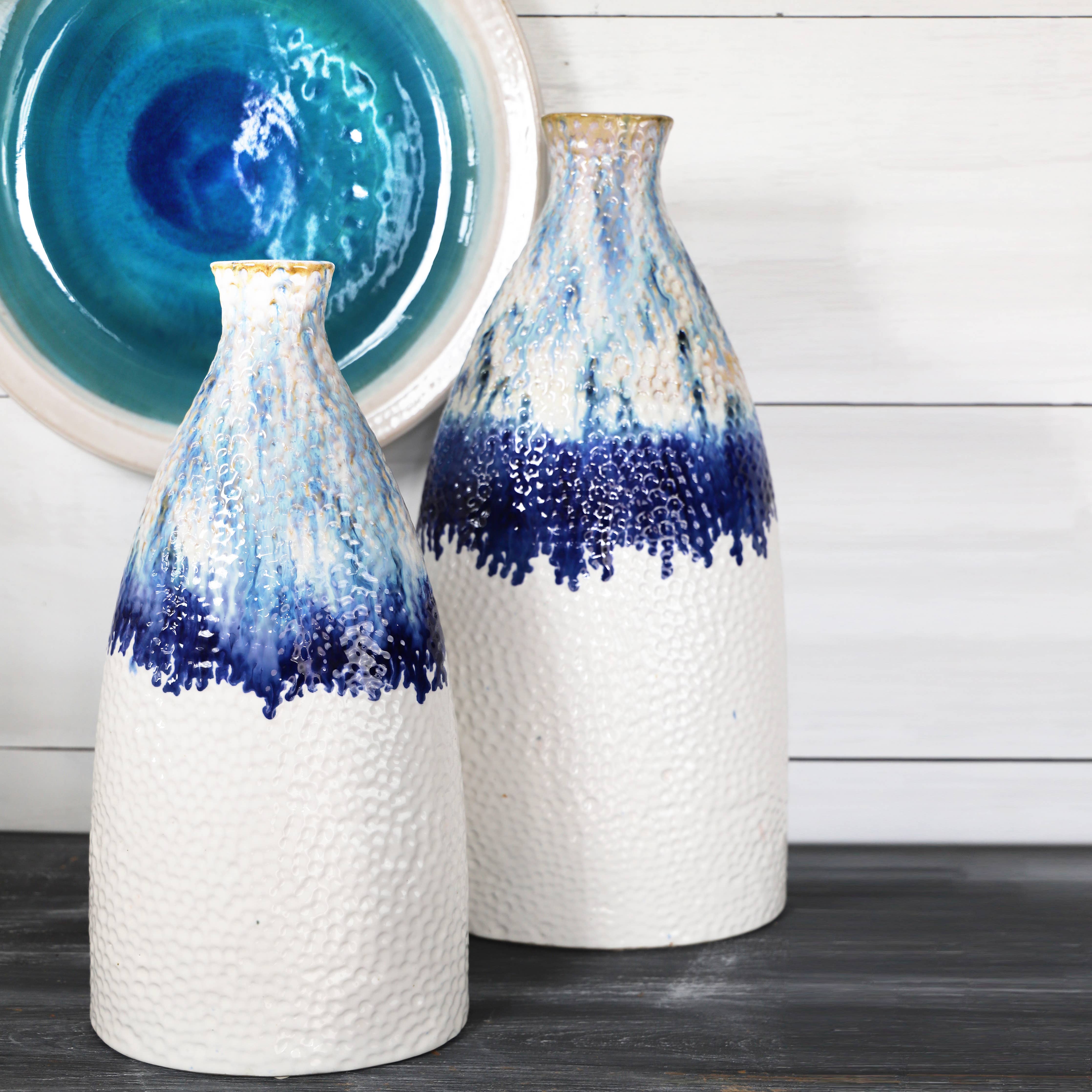 Fusion Ombre Drip Flat Shoulder Vase: Small