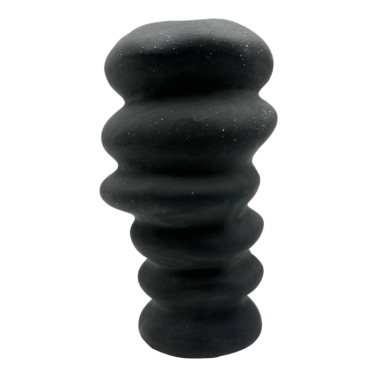 9" High Modern Ceramic Vase in Black