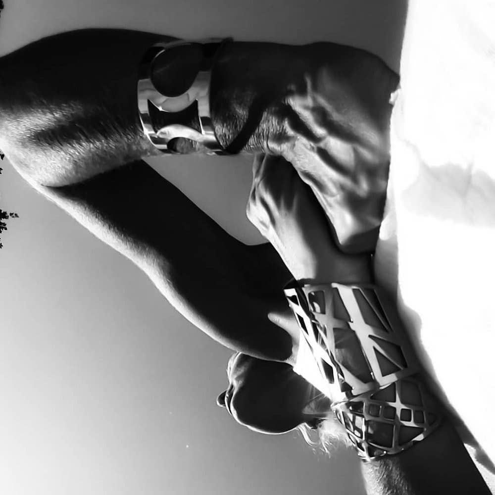 Brass Geometric cliff Cuff bracelet