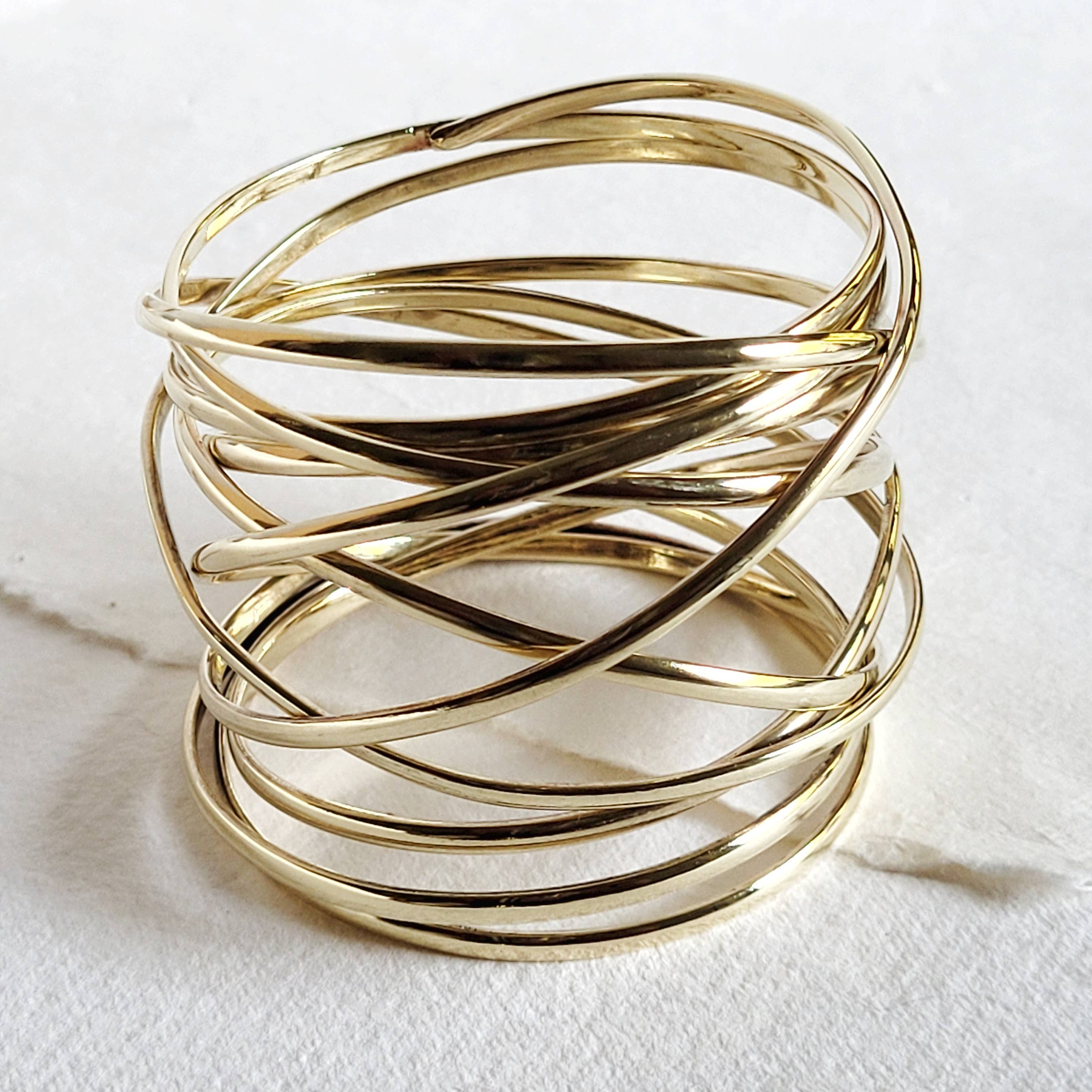Brass Infinity layered all wrapped up Bangle bracelet: Bangle