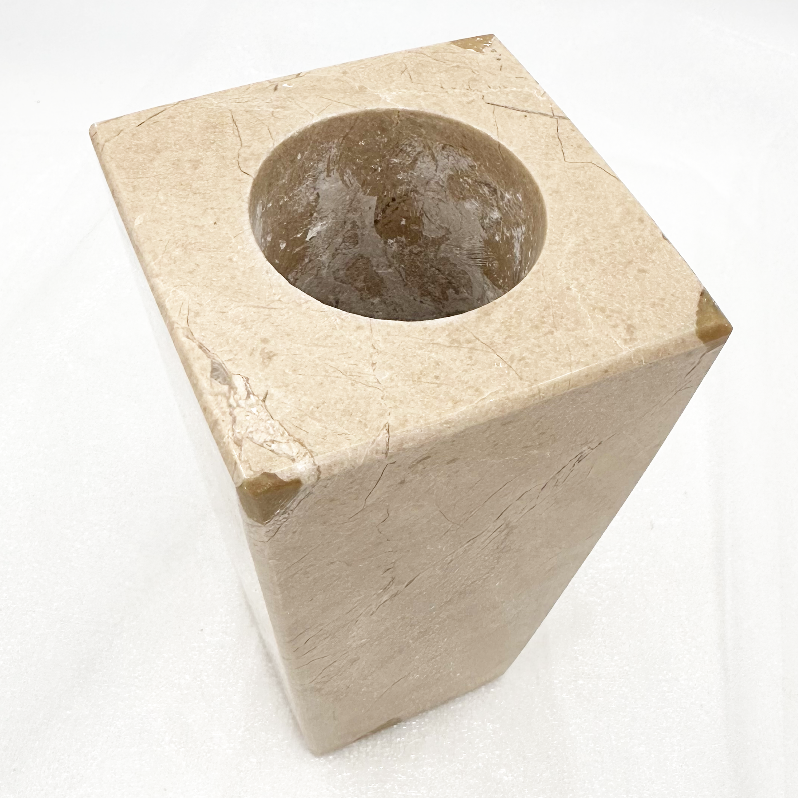 6" Square Vase - Marble and Onyx: Verona Marble