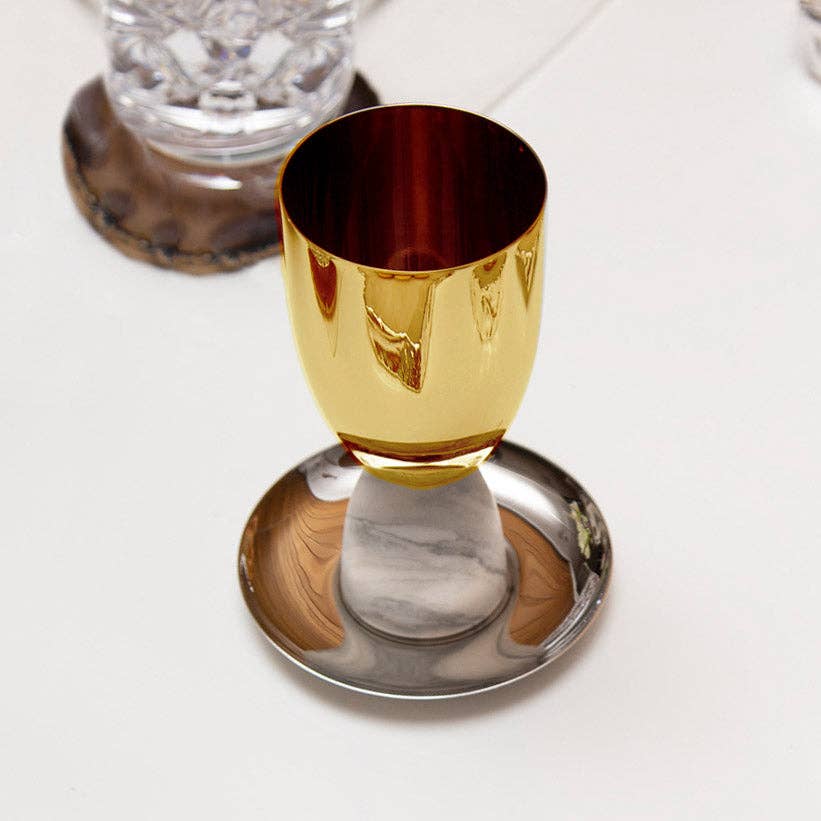 Coluna Kiddush Cup, Marble & Gold