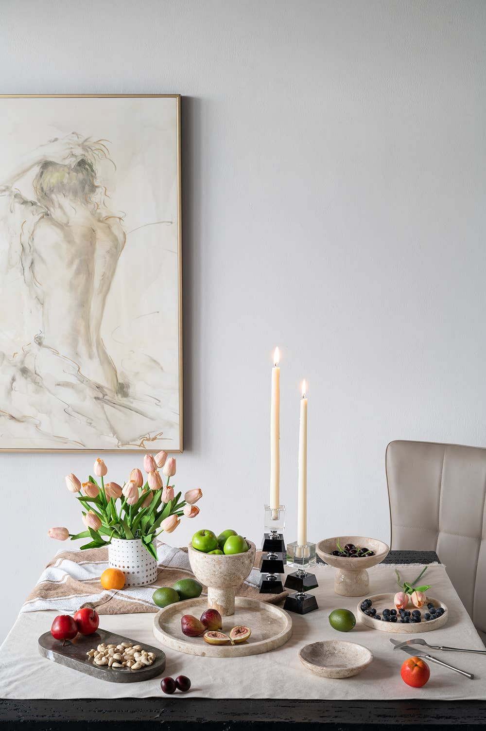 7x7x4" Marble Elegance Pedestal Bowl