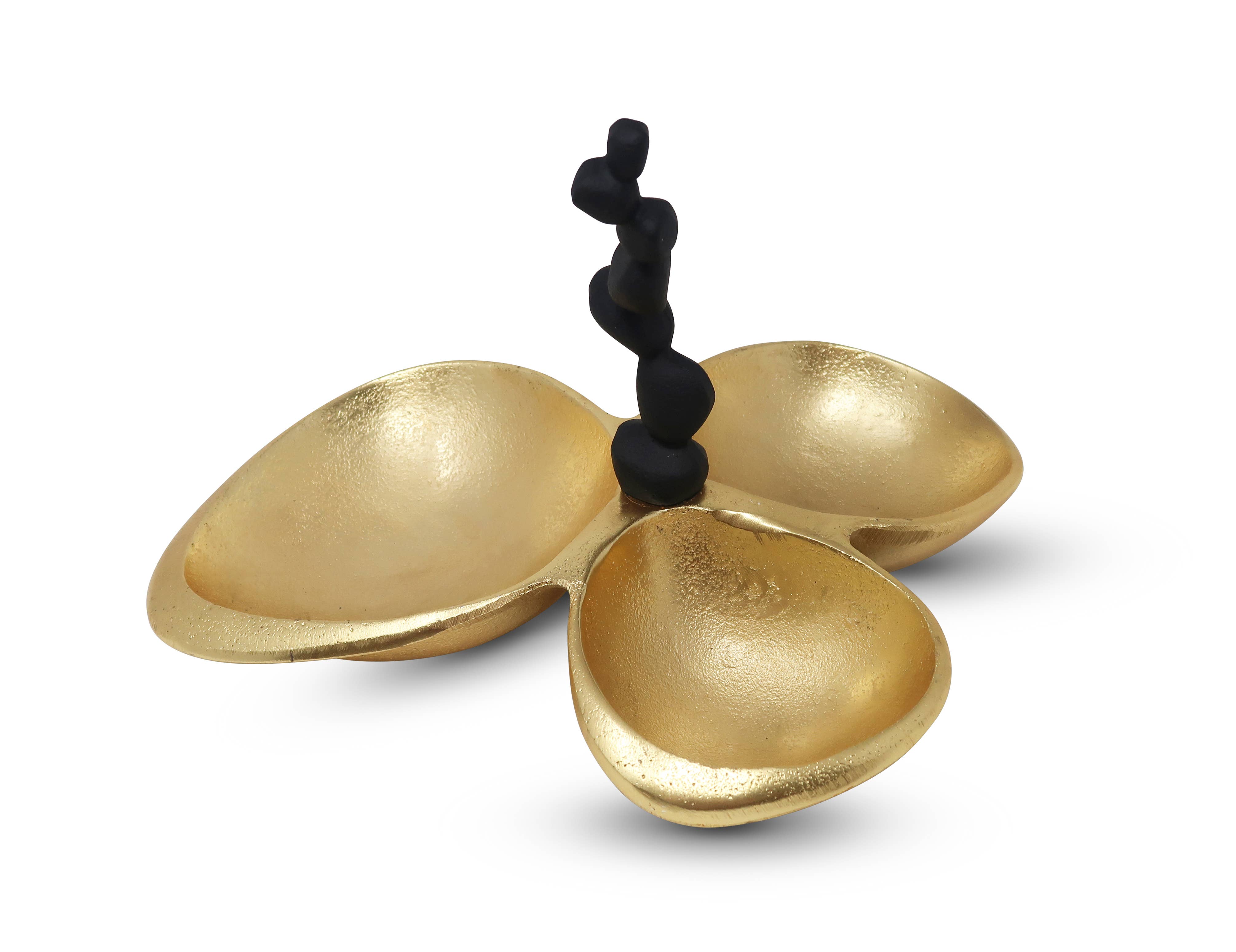 Gold candy dish Black Handle