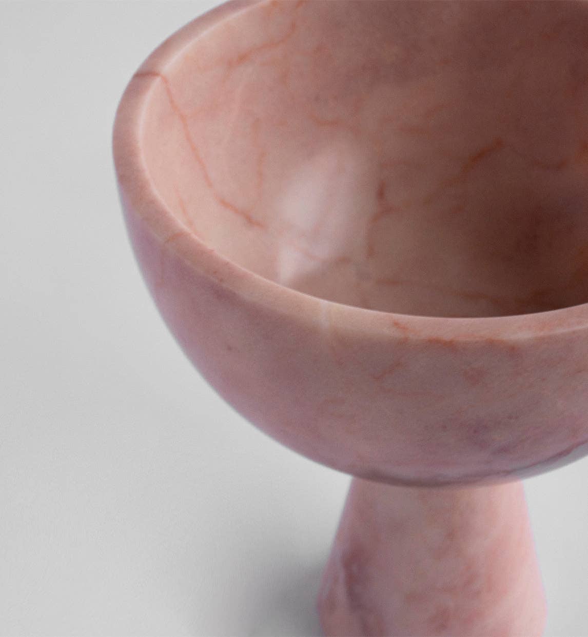 PINK MARBLE PEDESTAL BOWL XL: L