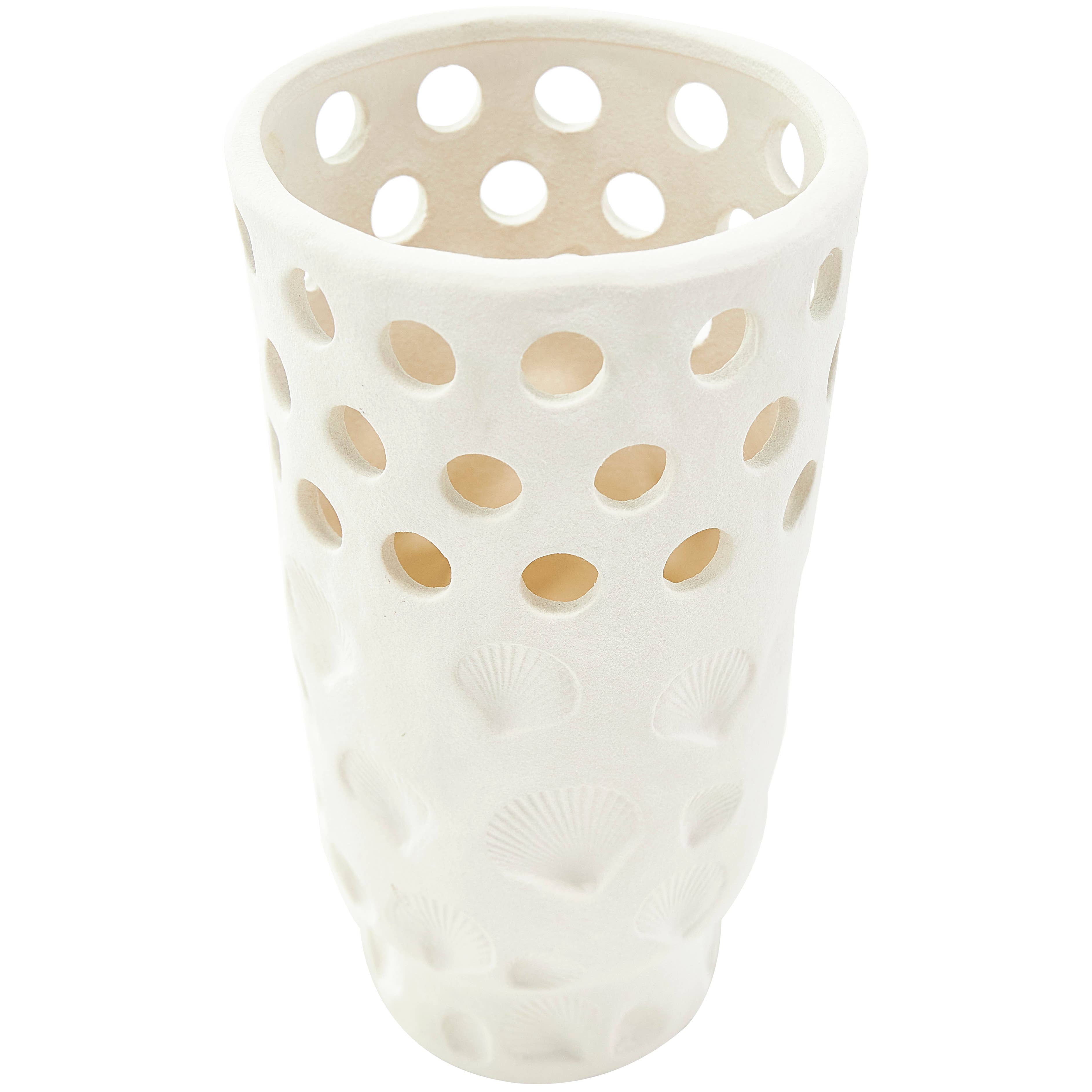 Coastal White Ceramic Vase