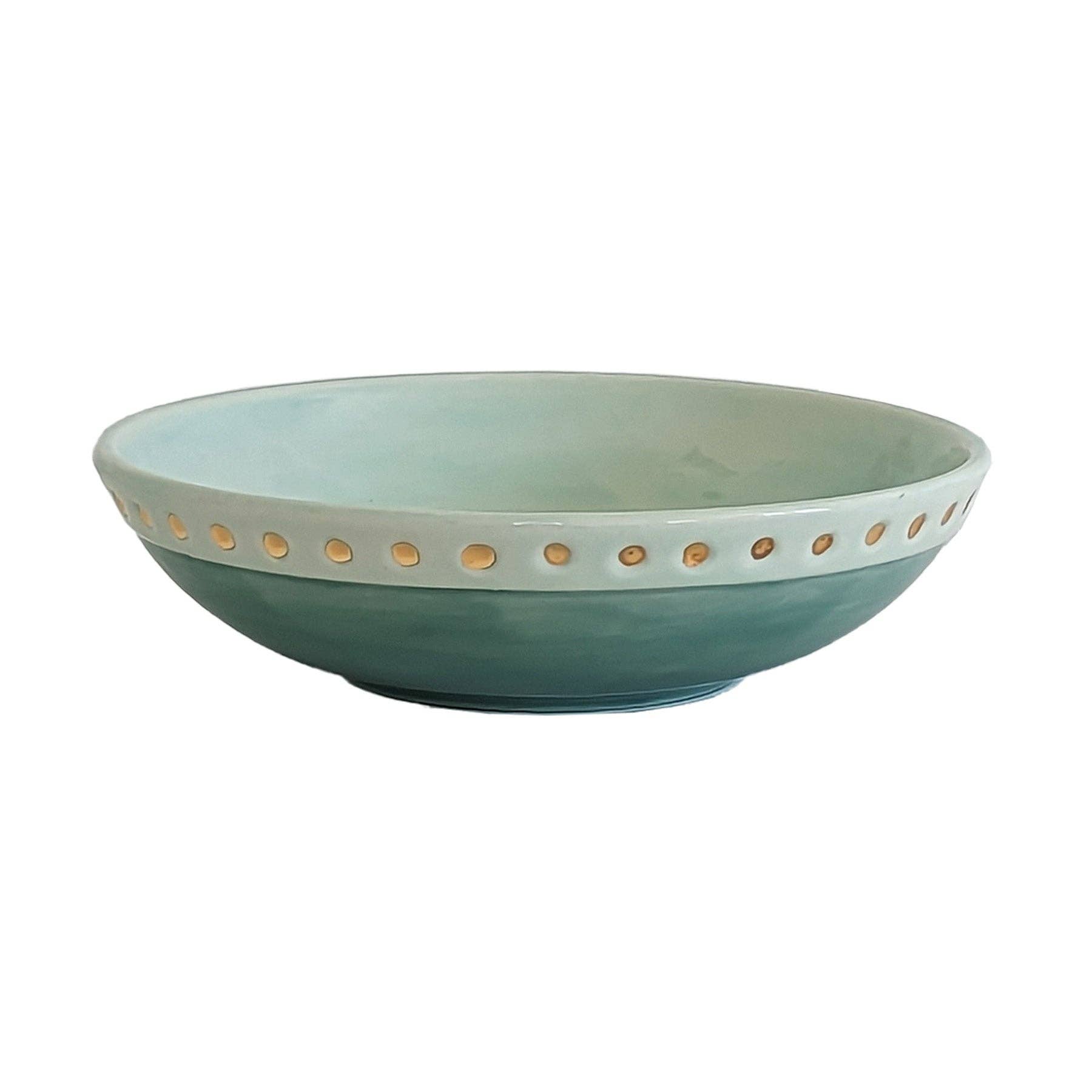Goddess Bowl with 22K Gold Accent: Bowl / Sea Glass