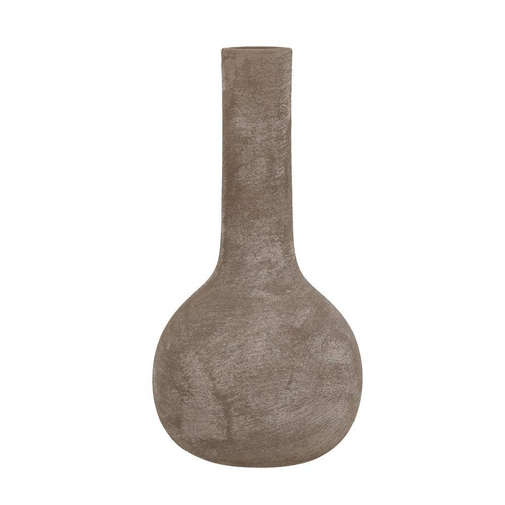 7x7x13.5" Terracotta Jug Vase with Weathered Gray Finish