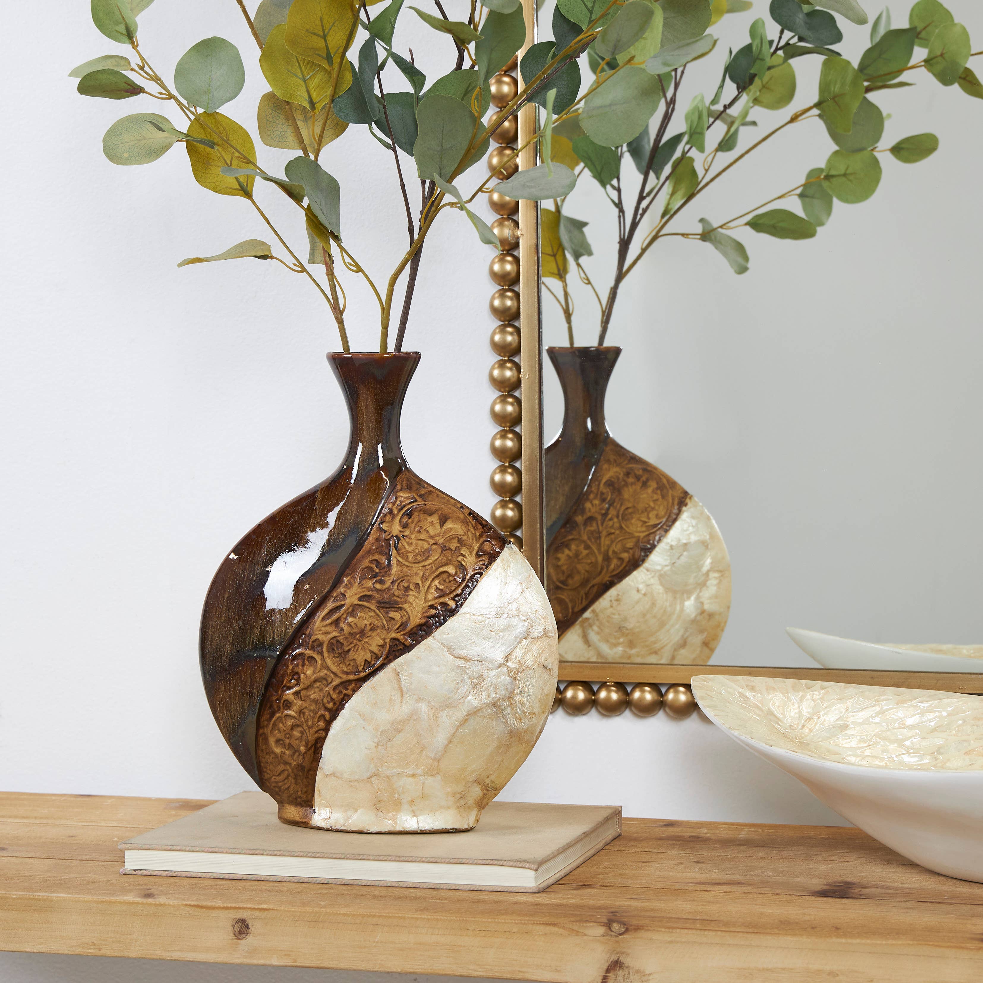 Traditional Brown Ceramic Vase'