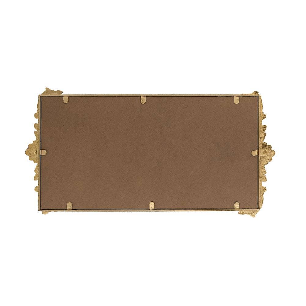 24.5x12.5x1" Mirror Tray w/ Gold Frame & Intricate Floral