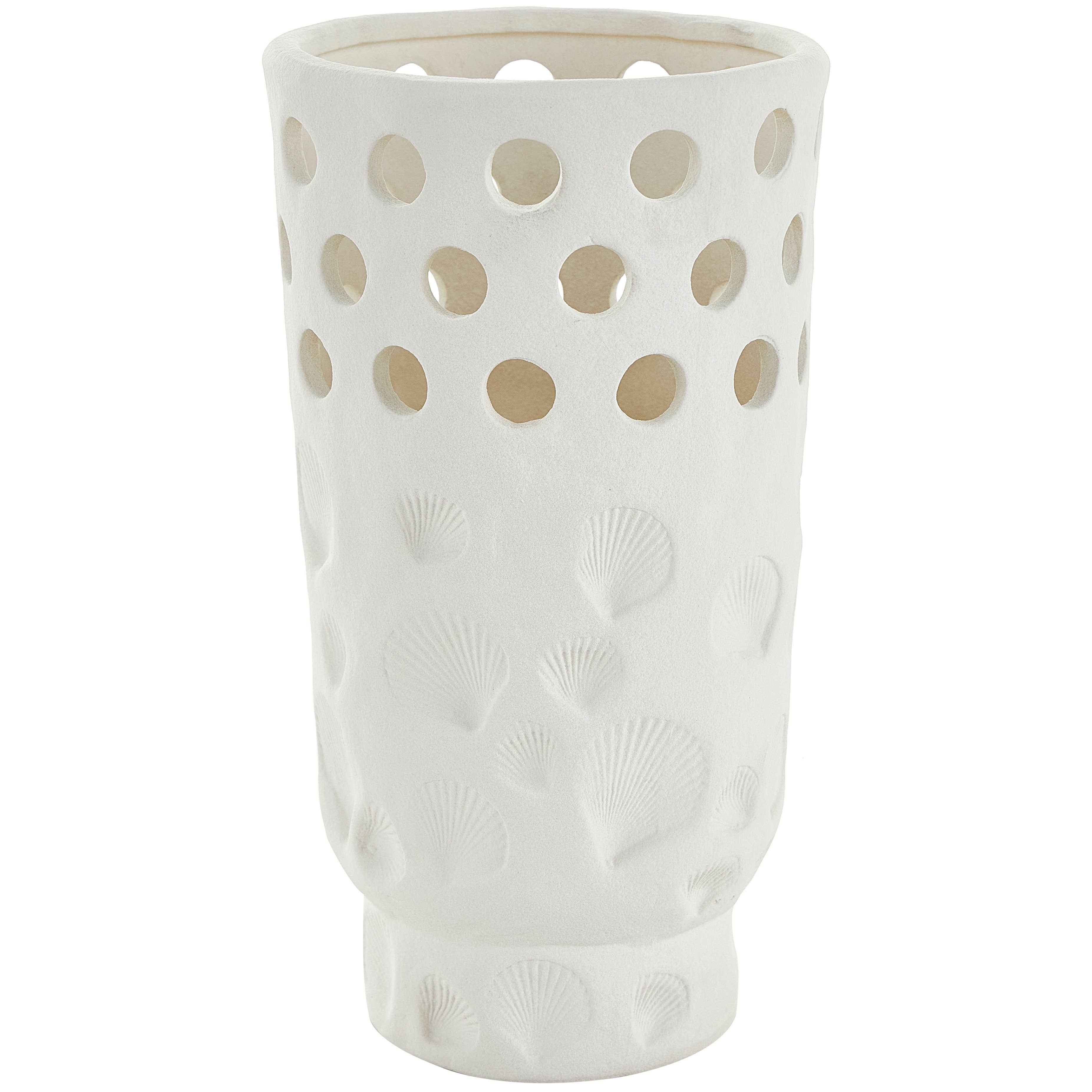 Coastal White Ceramic Vase