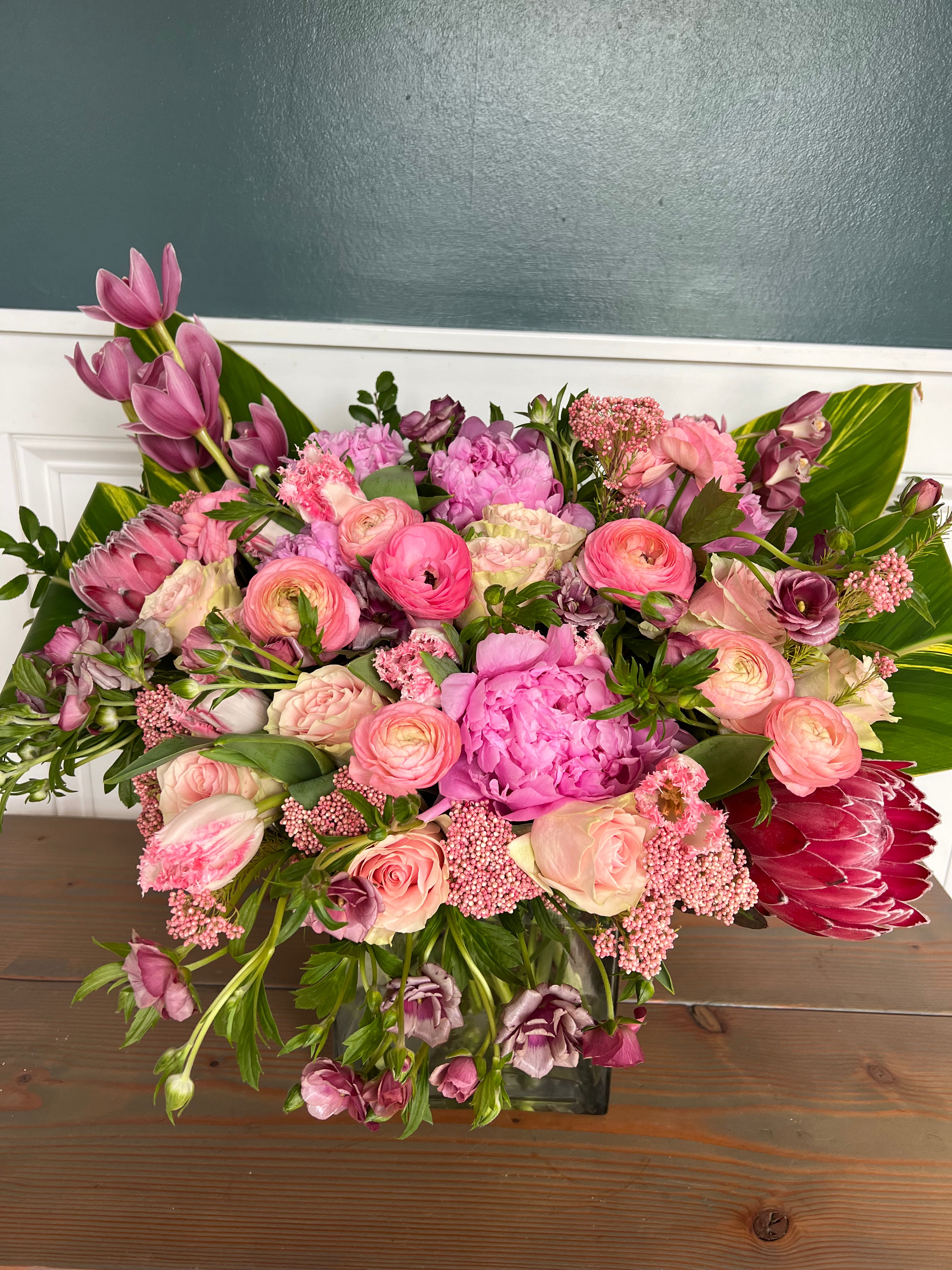 Mother's Day Arrangement in Vase: Over The Top
