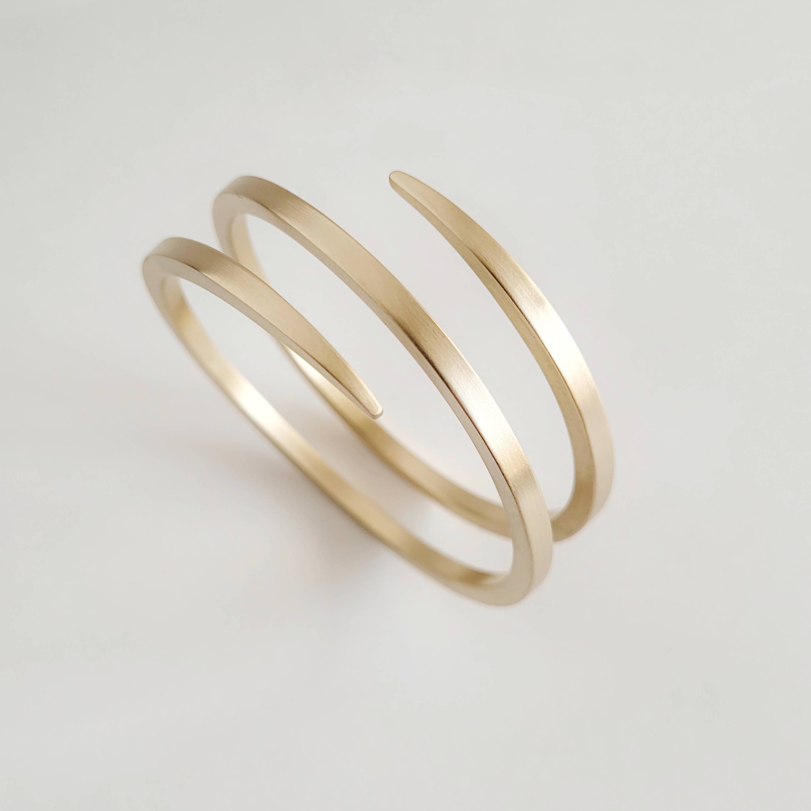 Solid brass handcrafted wrap swirl bangle cuff bracelet