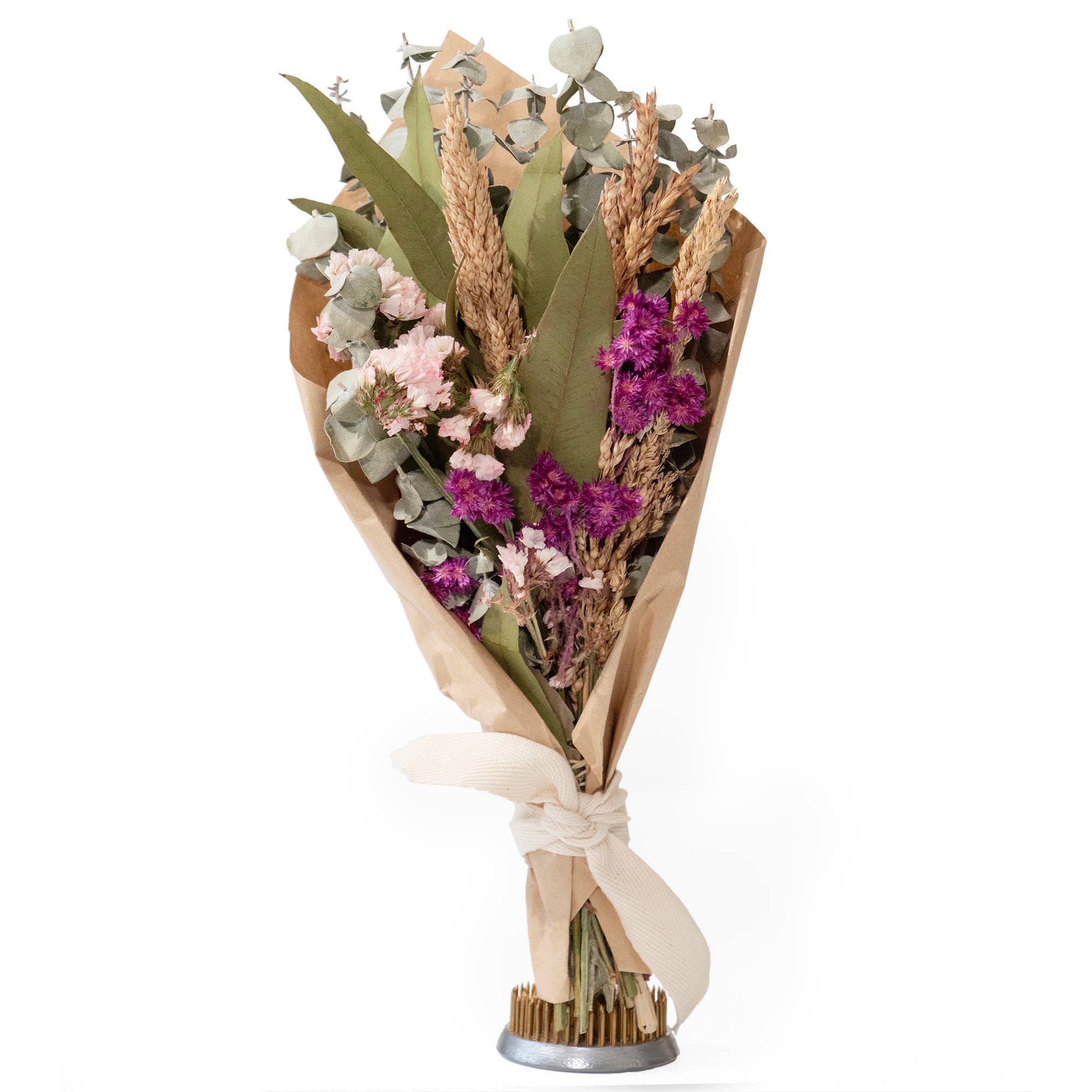 Petite Floral and Eucalyptus 12" Bouquet: Pink Floral