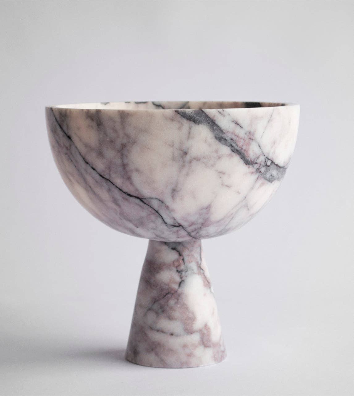 LILAC MARBLE PEDESTAL BOWL LARGE