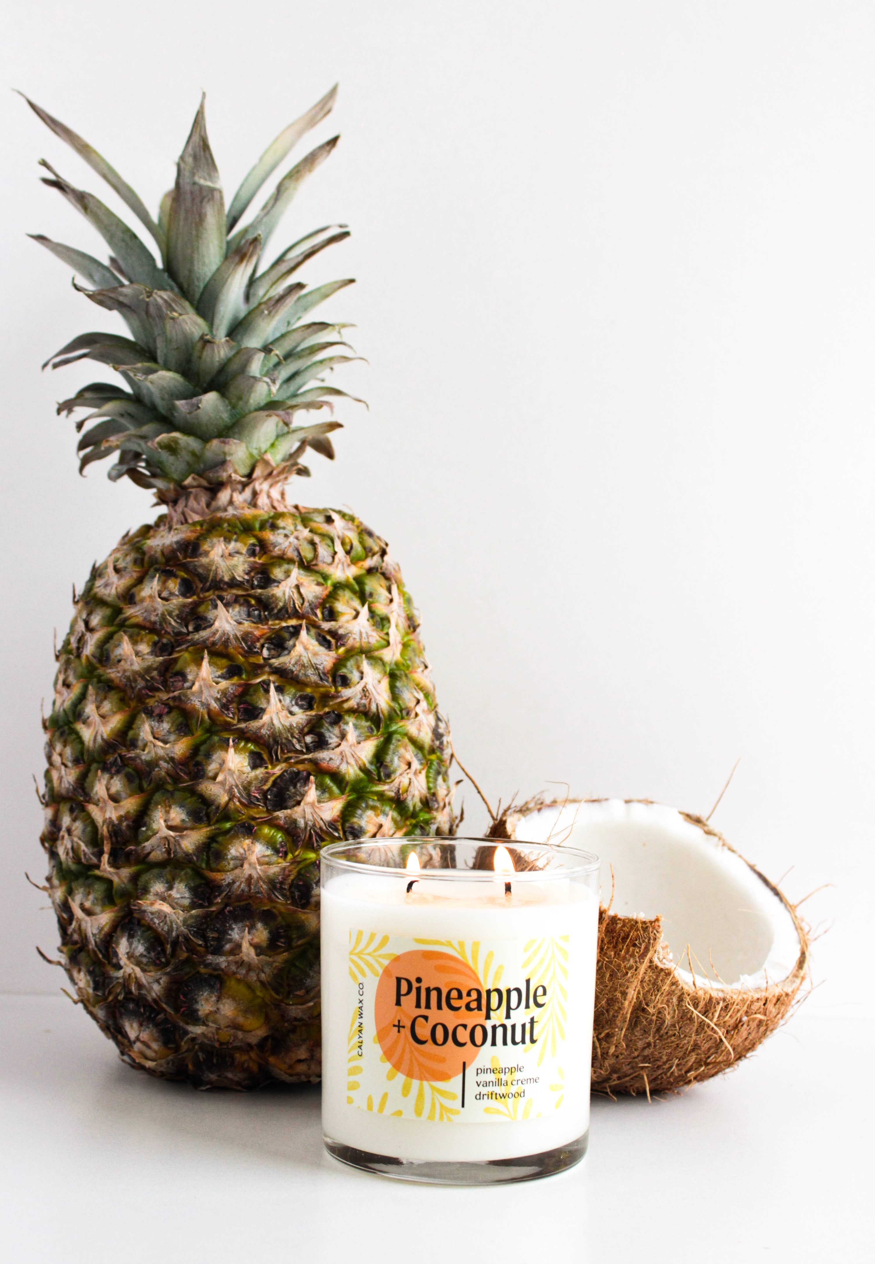 Pineapple + Coconut Glass Tumbler Soy Candle