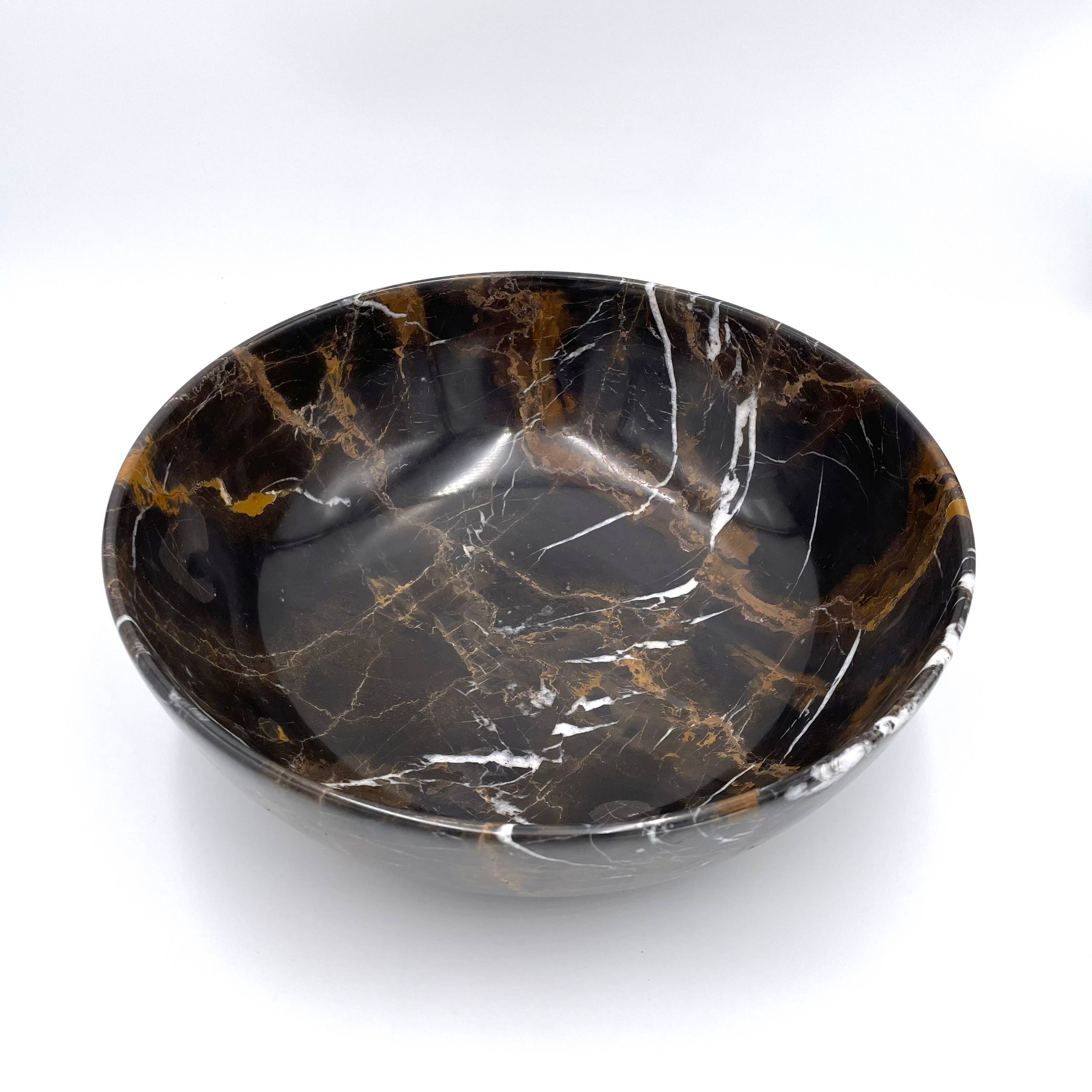Black & Gold Marble Bowl - 12"