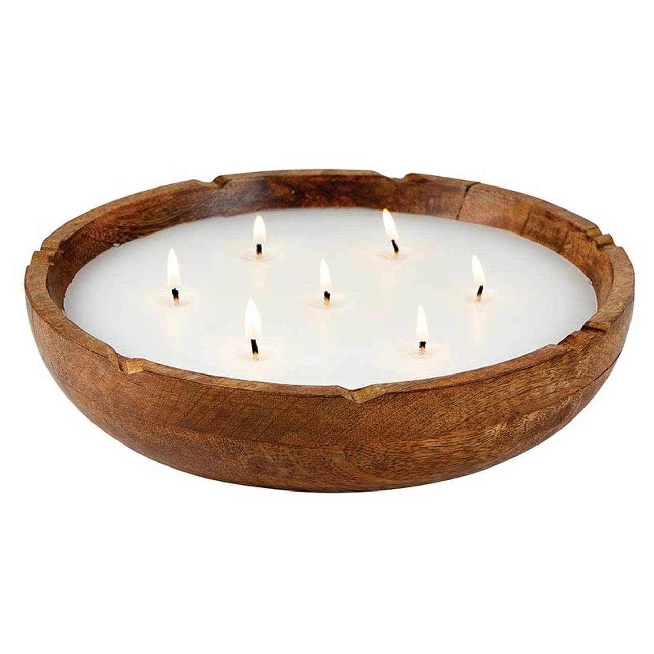 Wood Tray Candle Lg