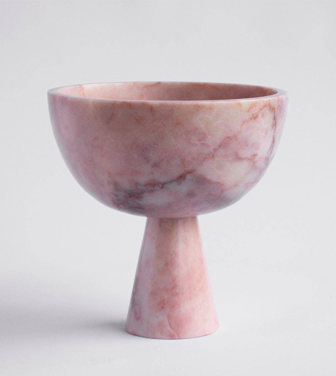 PINK MARBLE PEDESTAL BOWL LARGE