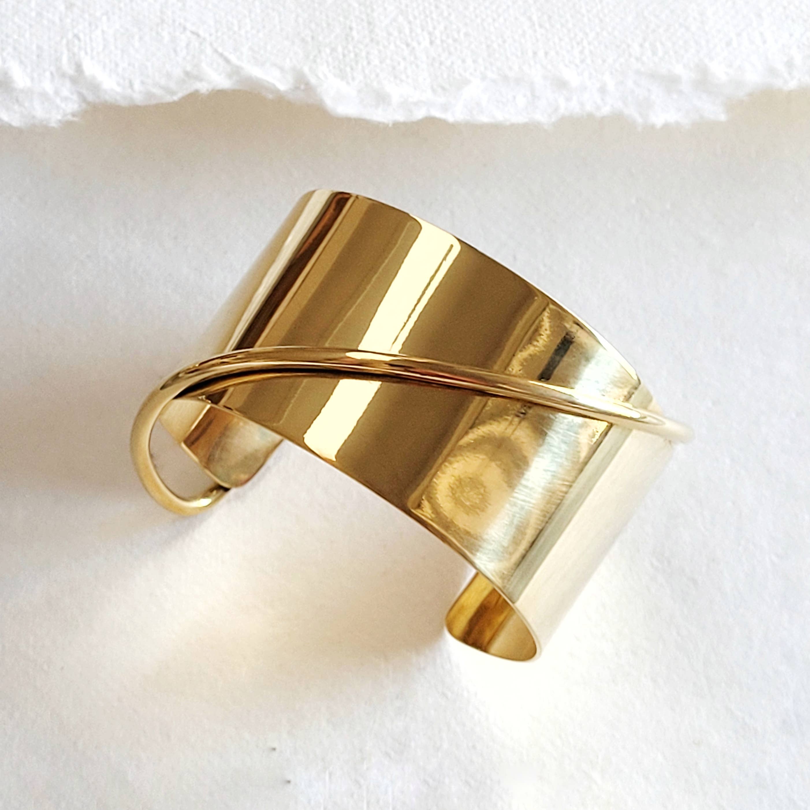 Brass modern statement Wired Cuff bracelet