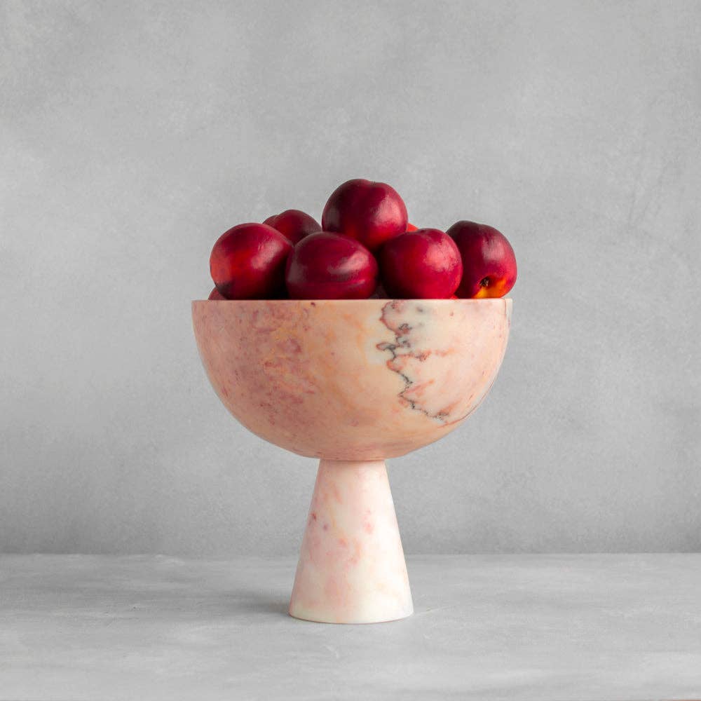 PINK MARBLE PEDESTAL BOWL XL: XL