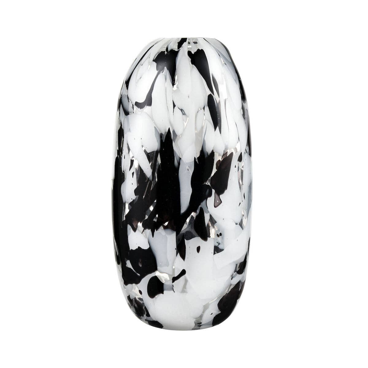 Gisli Black & White Glass Decorative Vase