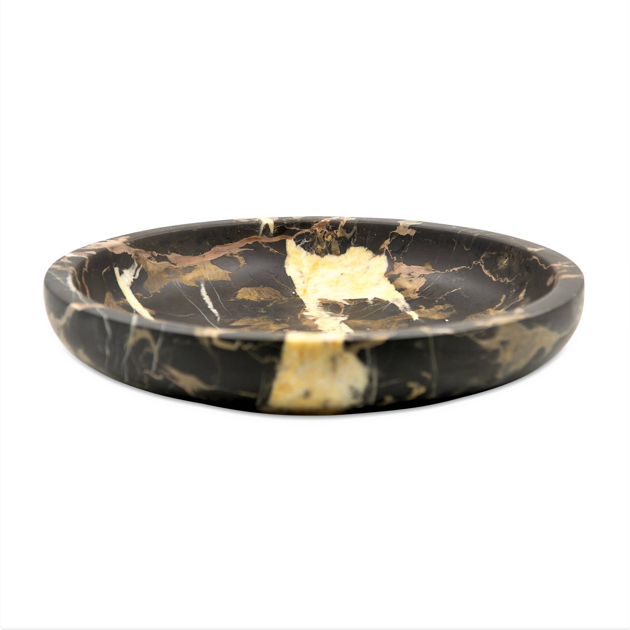 Platanus Collection Black & Gold Marble 14" Honed Finish