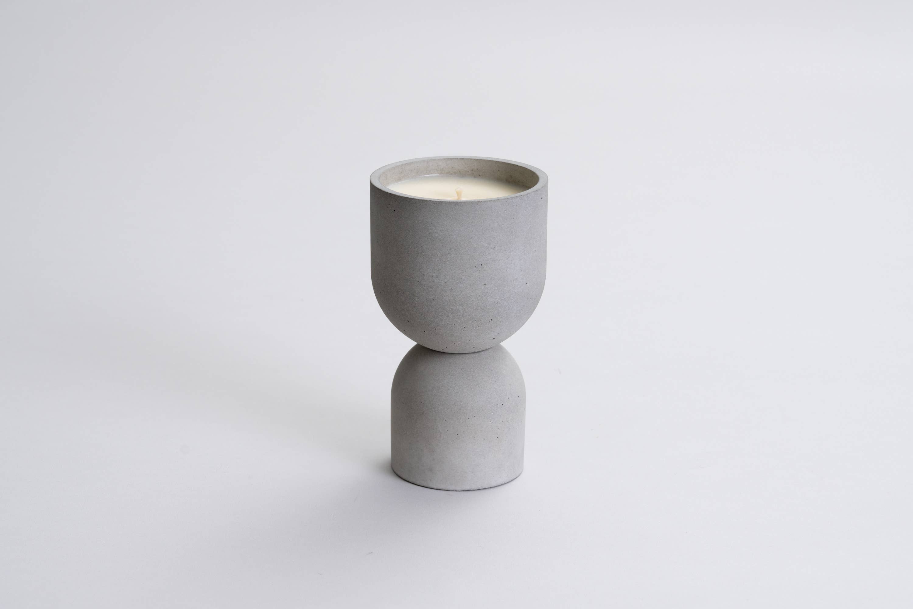 Handcrafted Coppa concrete soy candle | grey