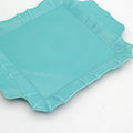 Chloe Square Platter with Handles in Turquoise