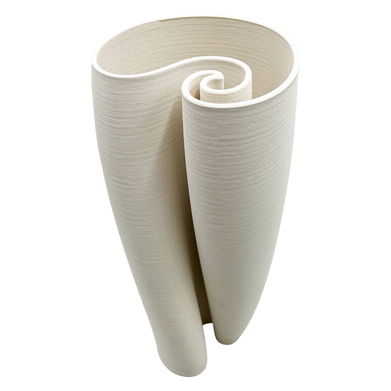 11" High Modern Ceramic Vase in White