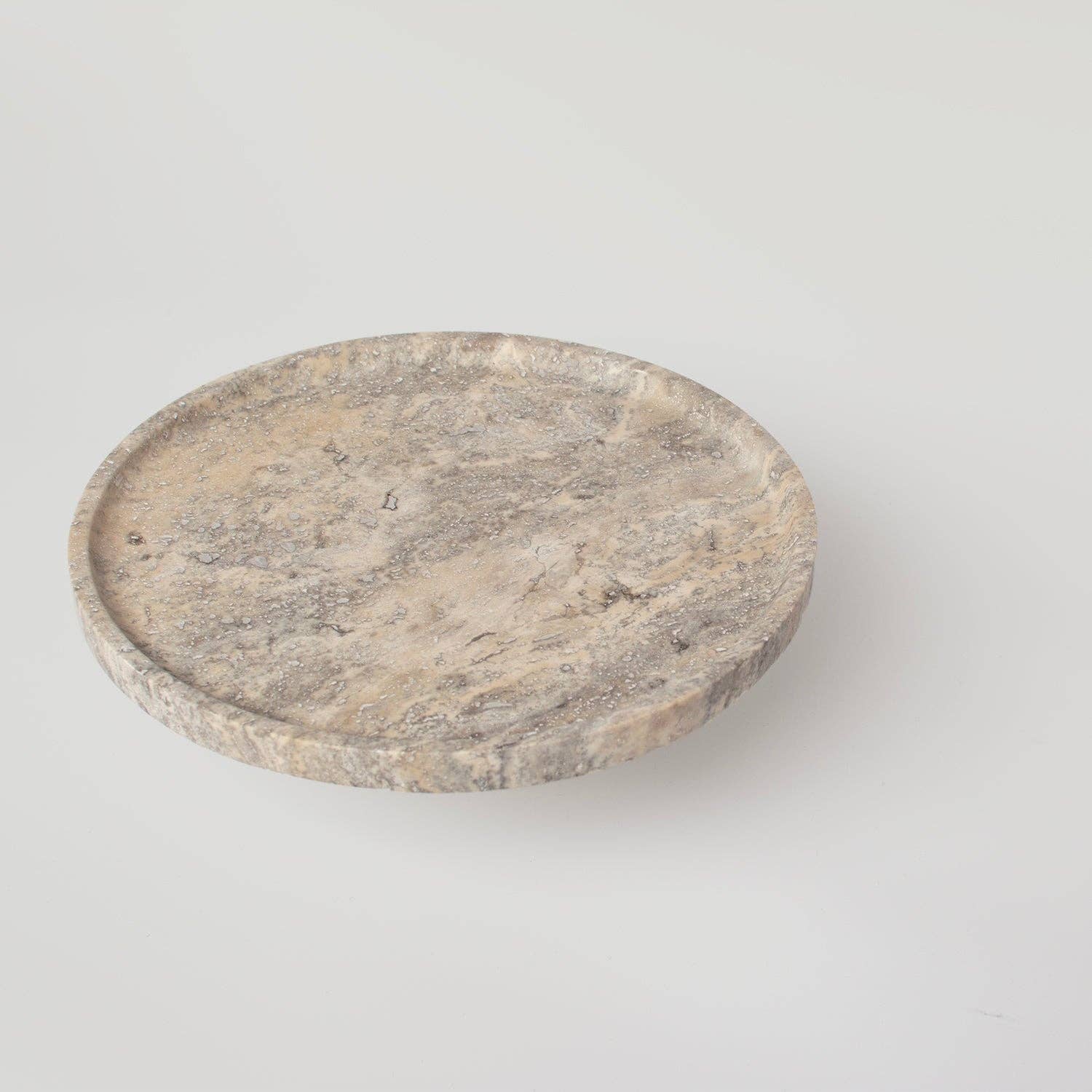 SILVER TRAVERTINE CAKE STAND