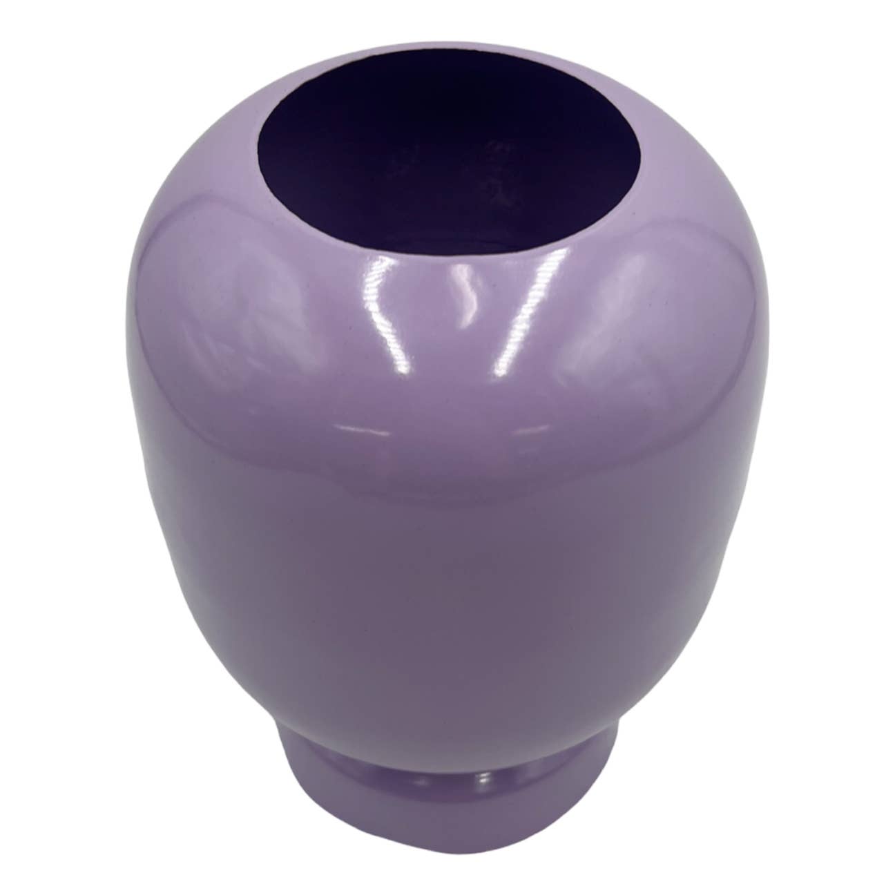 8" High Iron Round Planter Vase: Lavender