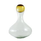 Clasico Large Glass Decanter with Topper: Dark Amber Sphere