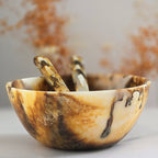 Hand Poured Resin Salad Serving Bowl - Matching Server: Serving Spoons Only