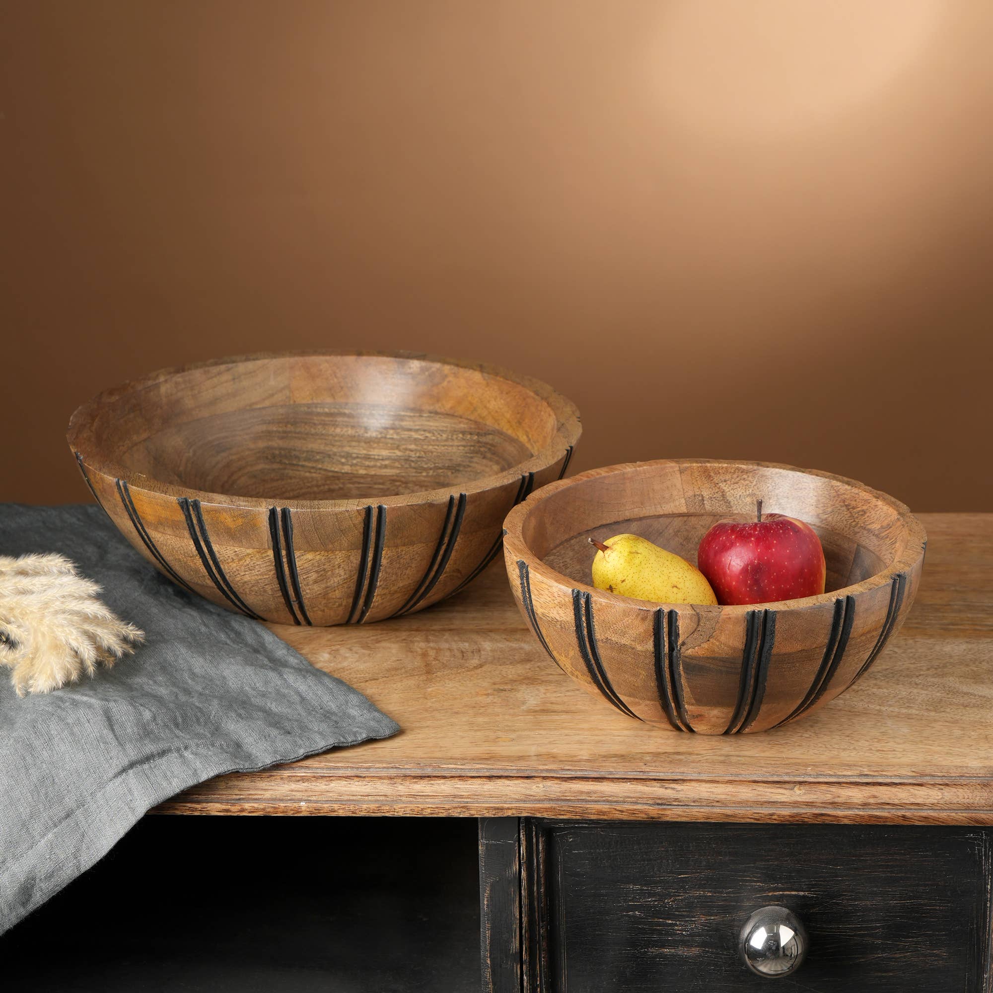 Toby Wooden Serving Bowl - 8"