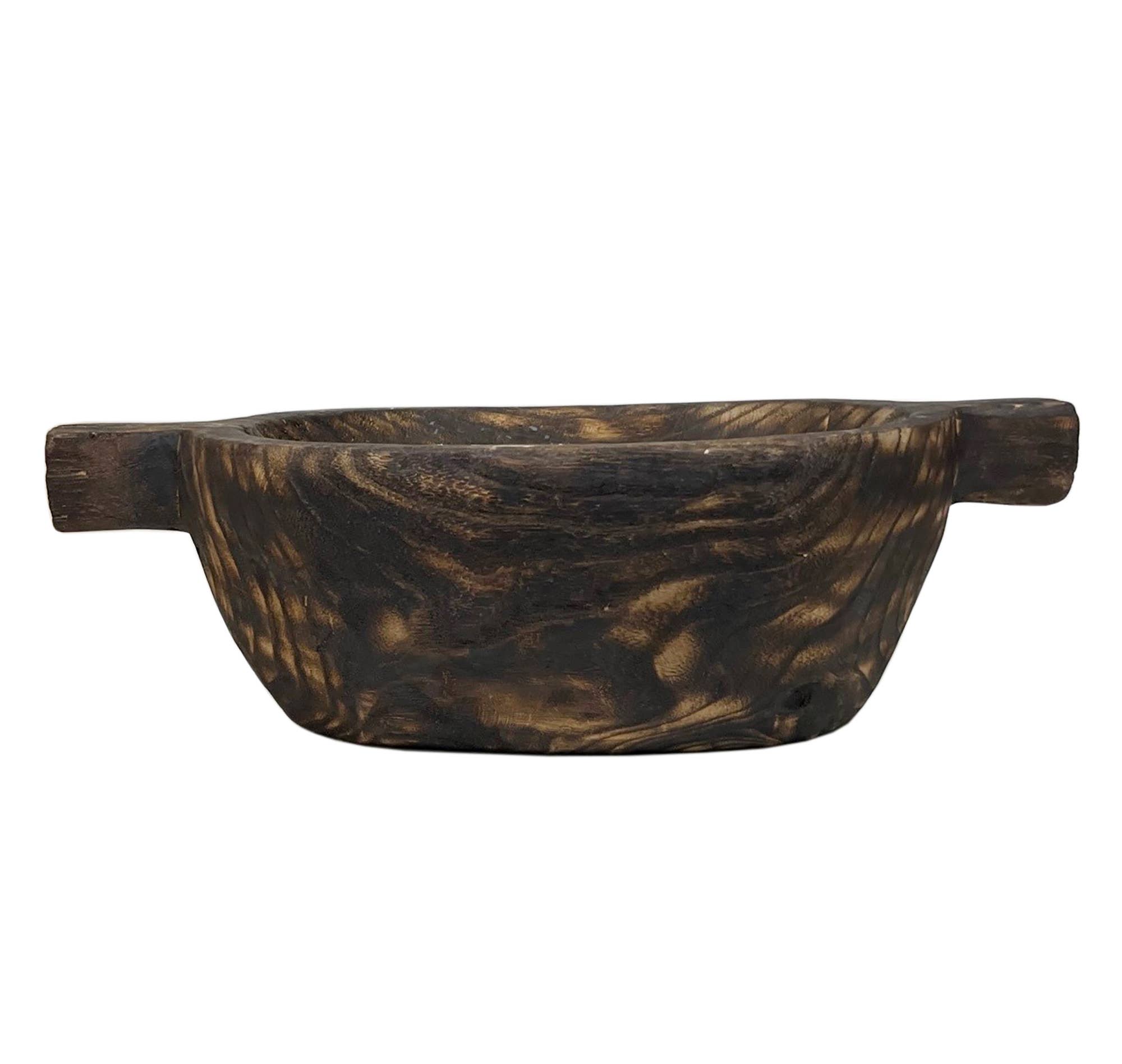 Charred Finish Paulownia Wood Handle Candle