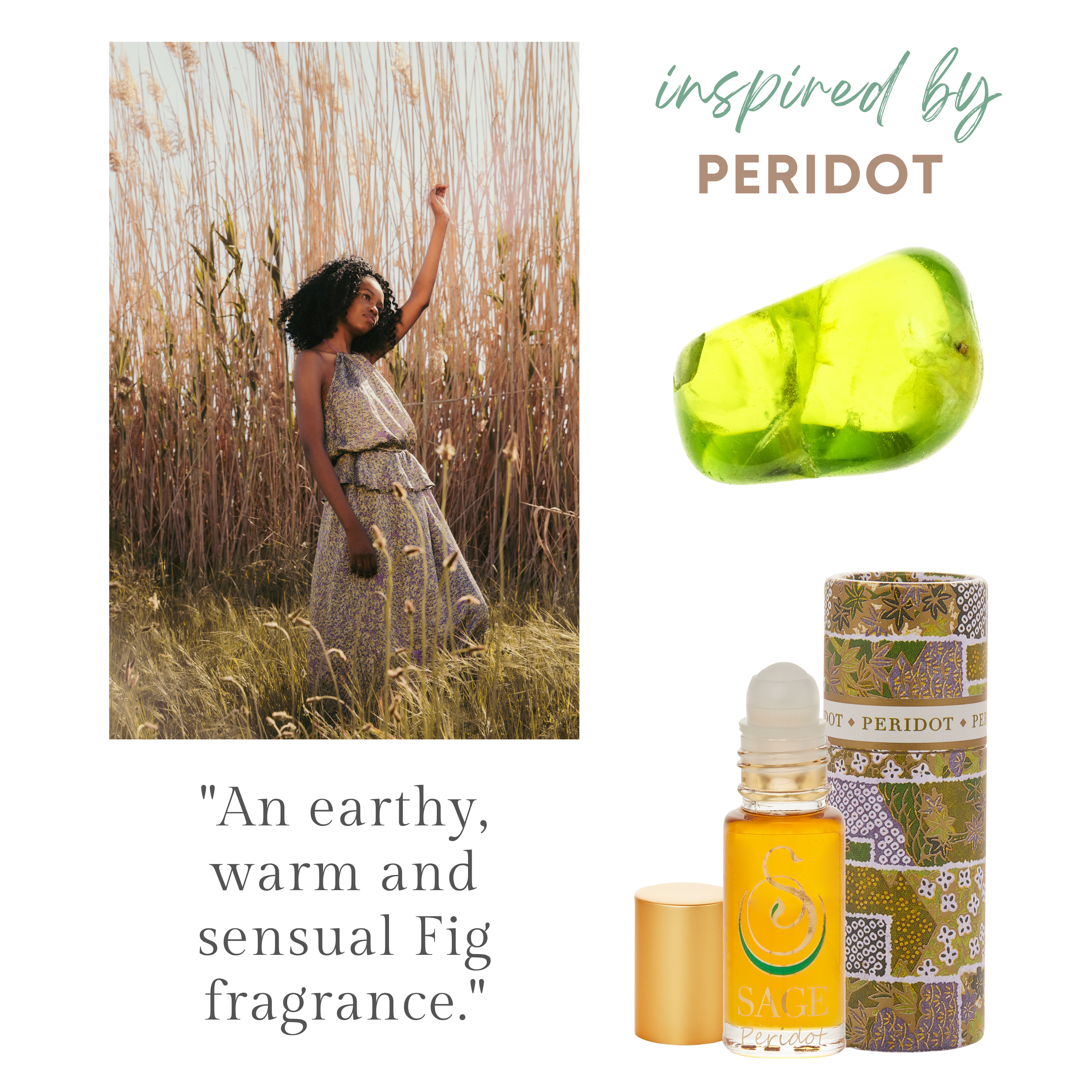 Peridot Gemstone Perfume Oil Concentrate Roll-On- 1/8 oz: Peridot Gemstone Perfume Oil - 1/8 oz Roll-On