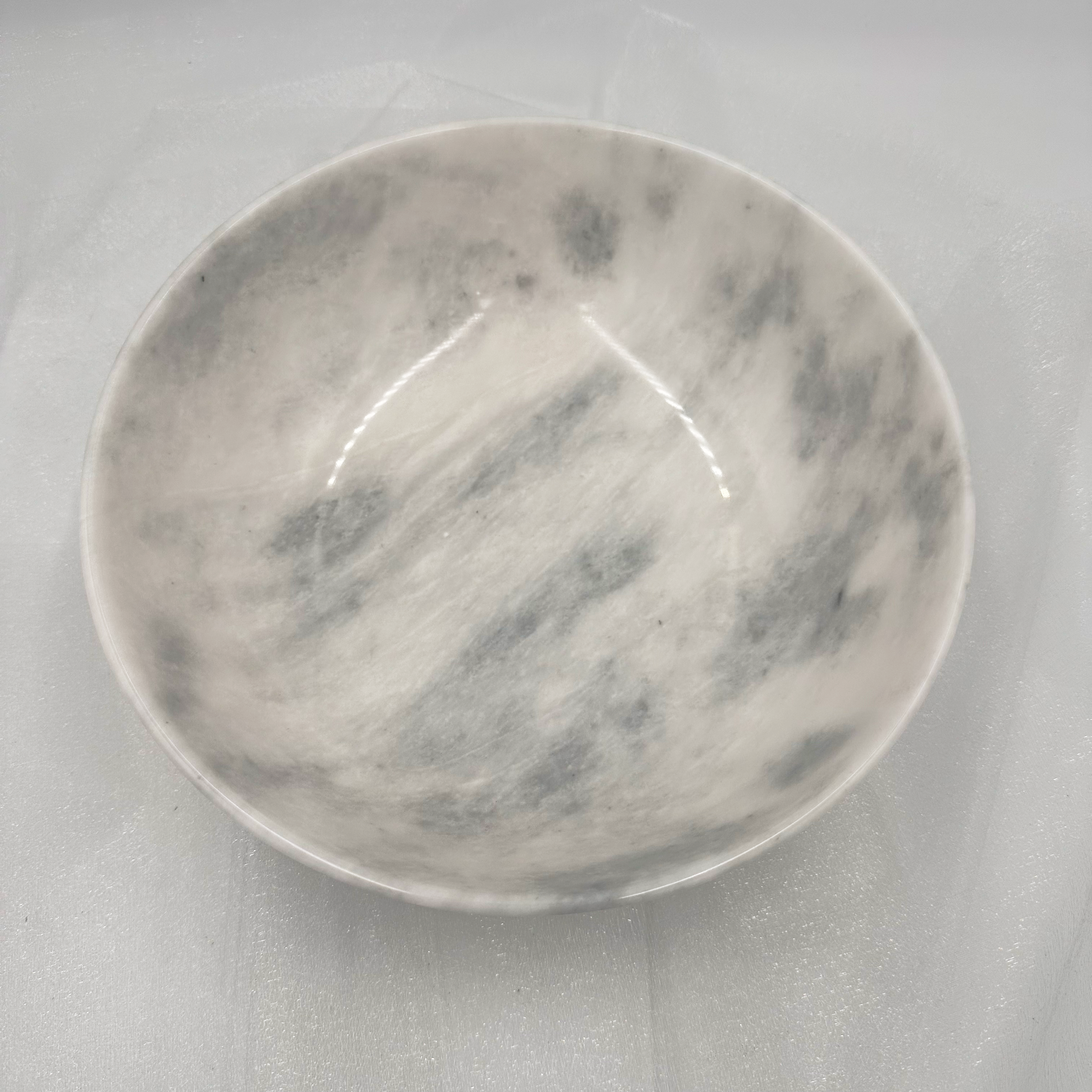 Decorative Bowl in Marble and Onyx - 10": Zairat White Marble