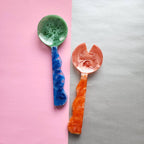 4 Colors, Hand Poured Resin Salad Serving Set -  Serving Set