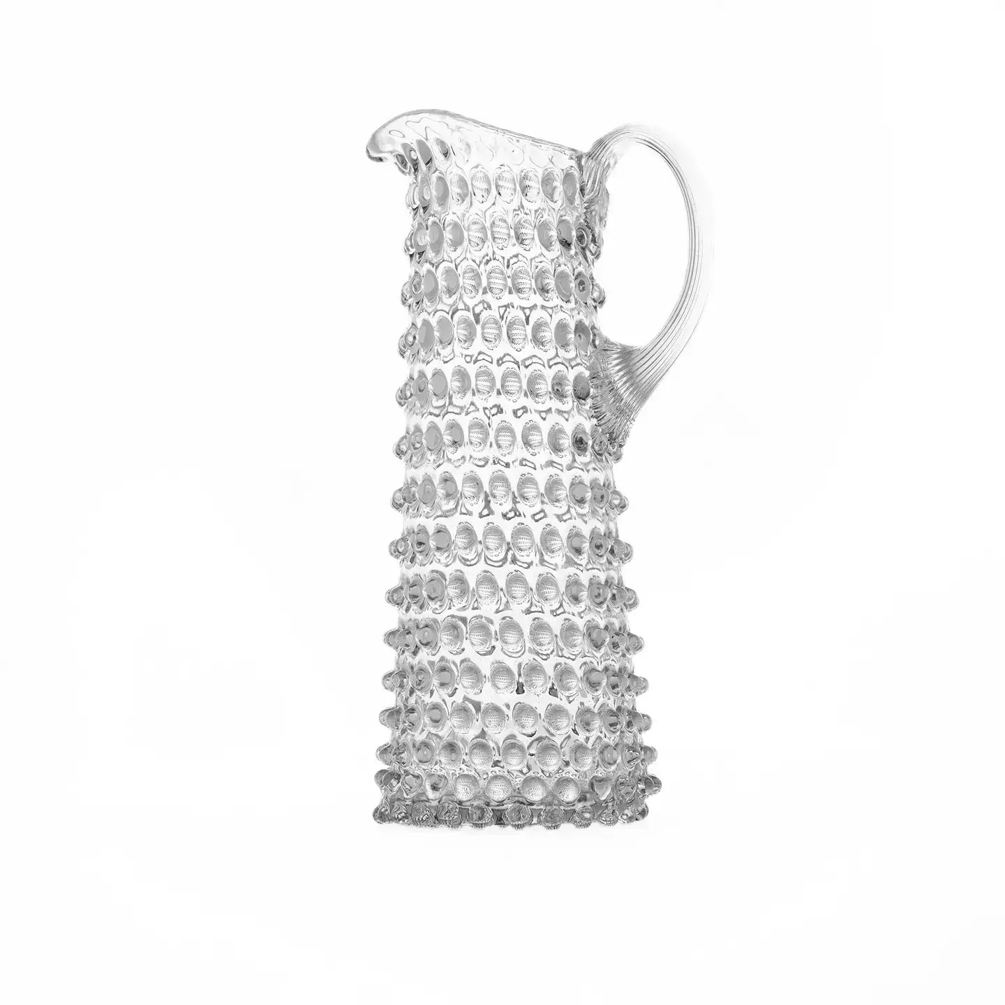 Handblown Hobnail Jug - Tall - Smoky Quartz