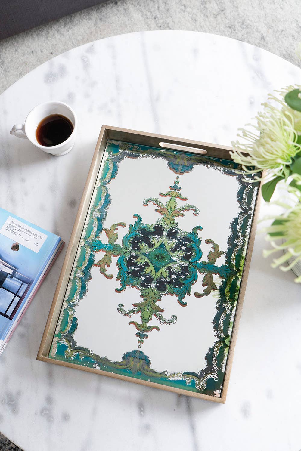 18x13x2" Opulent Baroque Mirror Tray