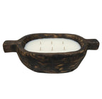 Charred Finish Paulownia Wood Handle Candle