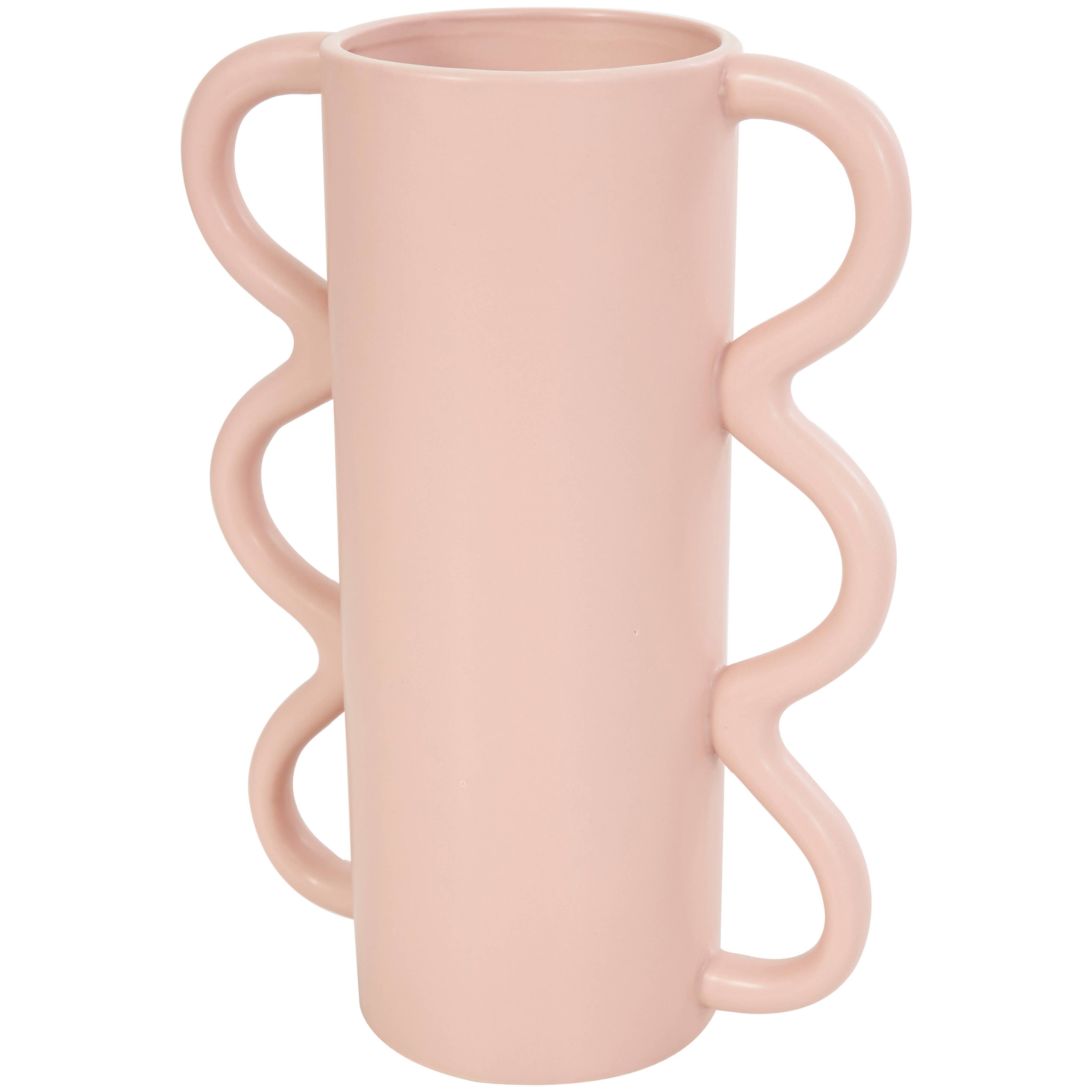 Geometric Ceramic Vase Pink