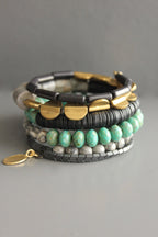 XINB01 Black and turquoise wrap bracelet