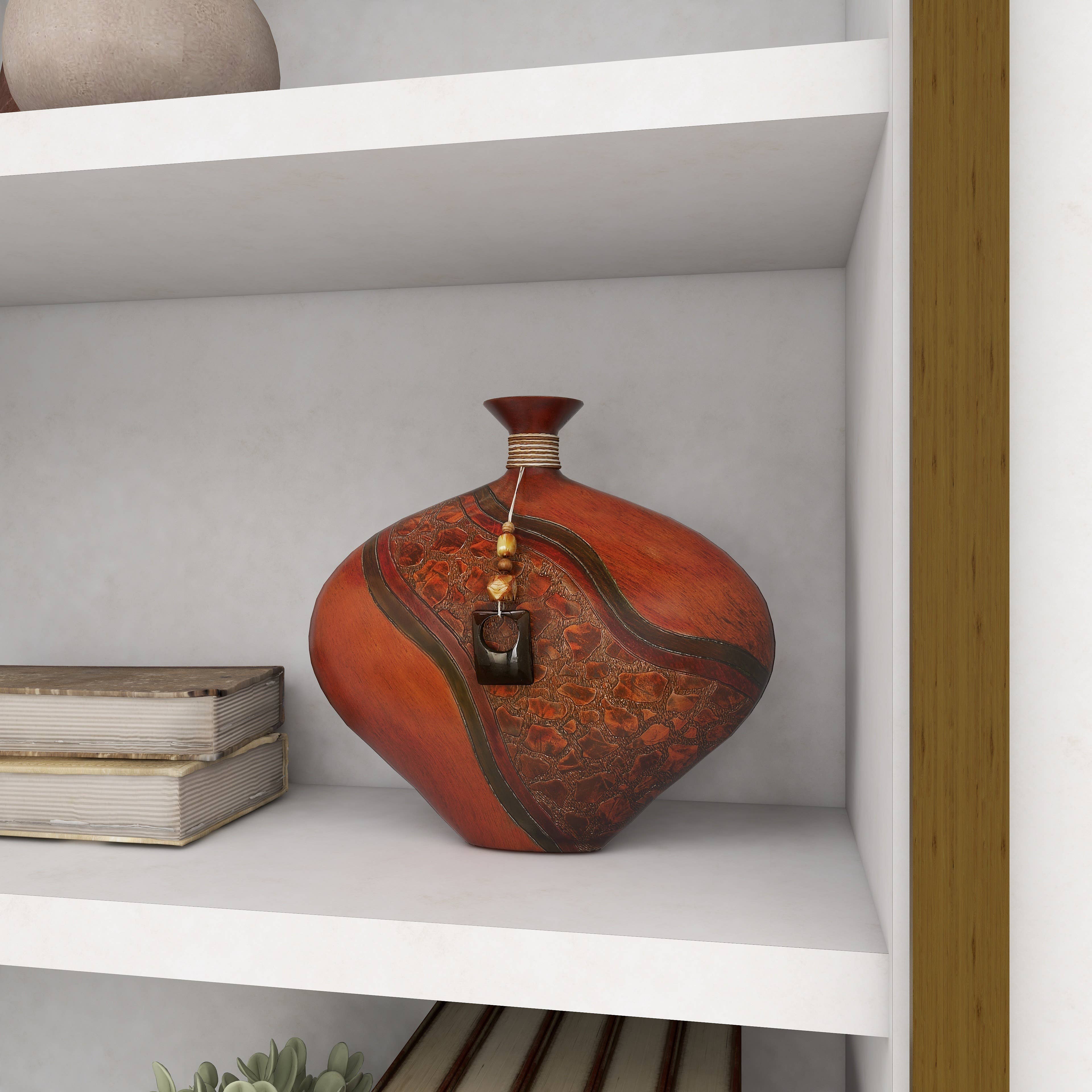 Eclectic Brown Polystone Vase