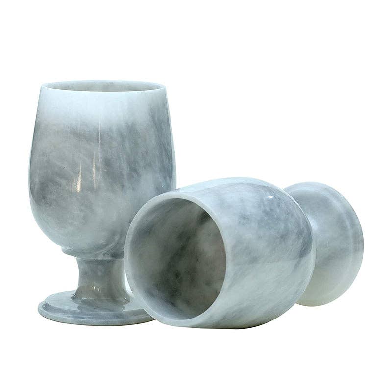 Marble Wine Glasses White